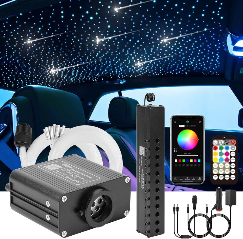CHINLY Meteor Twinkle 460pcs 9.8ft 0.03in Star Headliner Fiber Optic Lights kit+Shooting Stars Light kit,Music Mode Bluetooth APP Control Remote,RGBW Star Lights for car Headliner/Ceiling/Theater - Image 1
